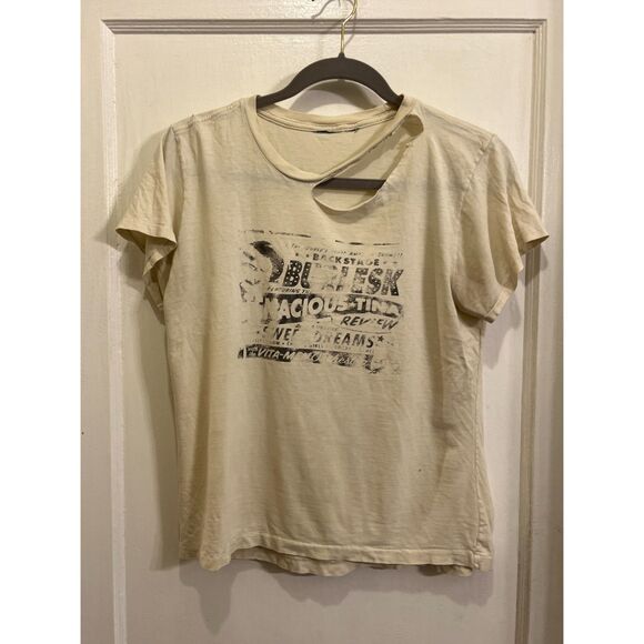 Vintage White Single Stitch Backstage Burlesk T Shirt Tee Top Mens Size Small - Picture 2 of 8